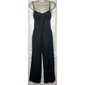 Reformation Pace Jumpsuit Romper Women 0 Black Lace Up Corset Club Festival Sexy